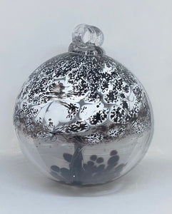 Black & White Tree of Life Witch Ball