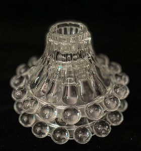 Short Clear Glass Antique Candle Holder