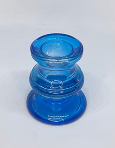 Small Blue Glass Candle Holder